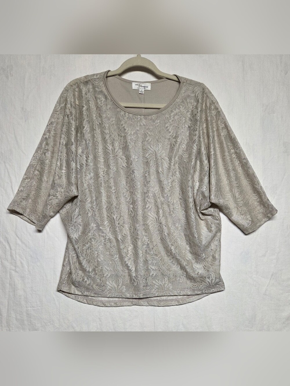 Eve & Maddie Women's Large Taupe L Dolman Sleeve Tunic
